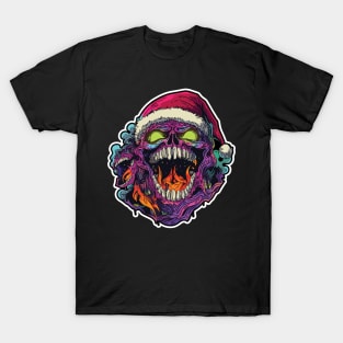 Terrifying Devil in Santa Hat - Merry Creepmas Witches T-Shirt